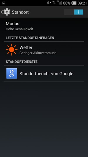 Schalten Sie Standort aus