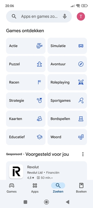 Selecteer de zoekbalk