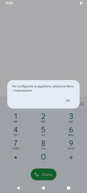 Se la segreteria telefonica non è configurata, seleziona OK