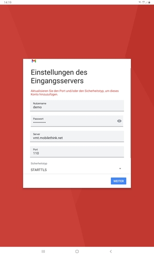 Wählen Sie Sicherheitstyp