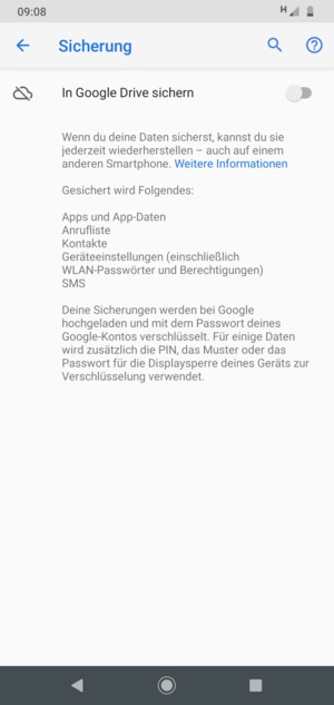 Schalten Sie In Google Drive sichern ein