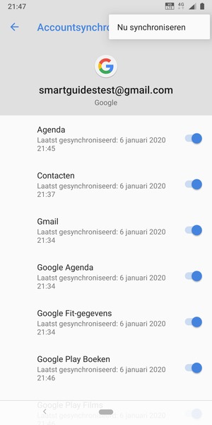Selecteer Nu synchroniseren