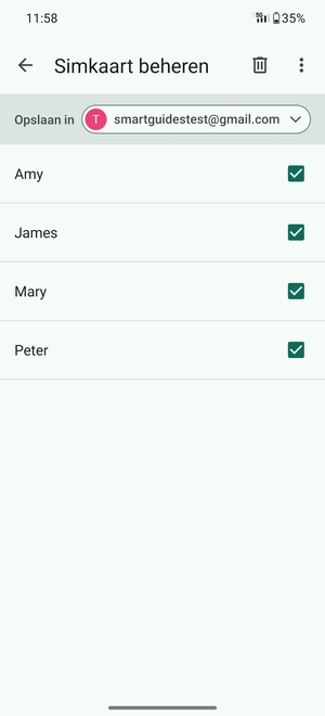 Selecteer de Menu-knop