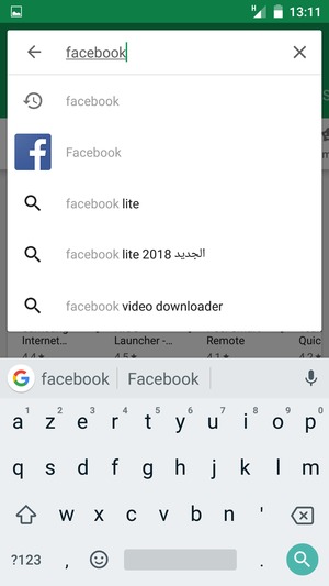 Saisissez le nom de l'appli et sélectionnez Rehchercher