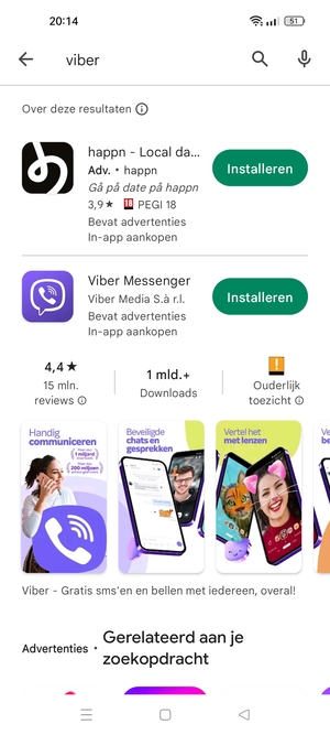 Selecteer de app