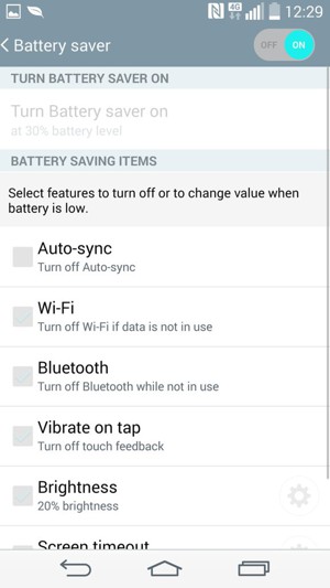 Turn on Battery saver
