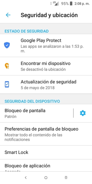 El teléfono ha sido asegurado con un bloqueo de pantalla