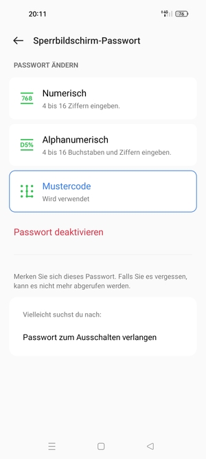 Ihr Handy ist jetzt mit einer Bildschirmsperre gesichert