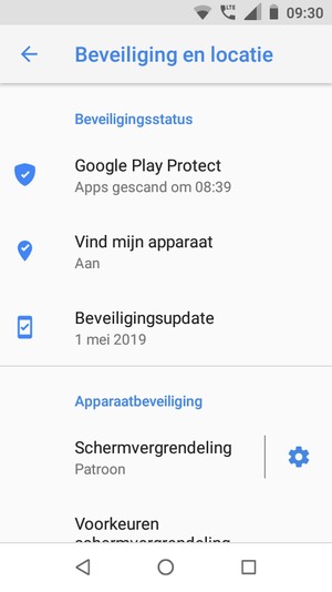 Uw telefoon is nu beveiligd met een schermvergrendeling