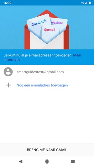 Selecteer BRENG ME NAAR GMAIL