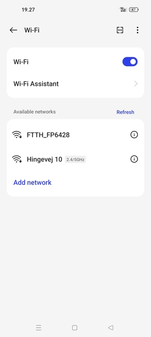 Select the wireless network you want to connect to