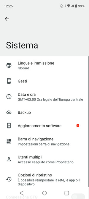 Seleziona Aggiornamento software