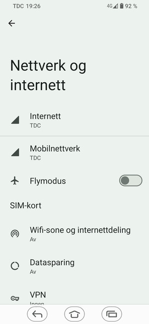 Velg Mobilnettverk