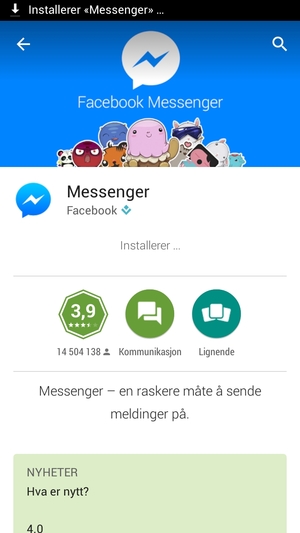 Vent til installasjonen er ferdig