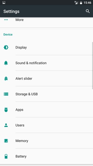 Scroll to and select Battery