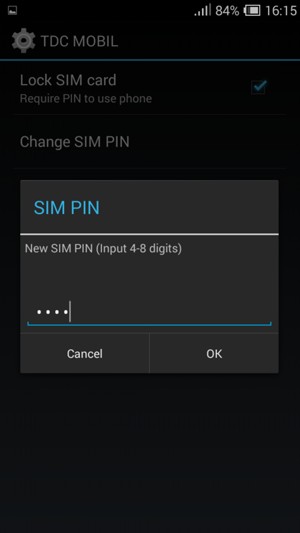 Enter your New SIM PIN and select OK