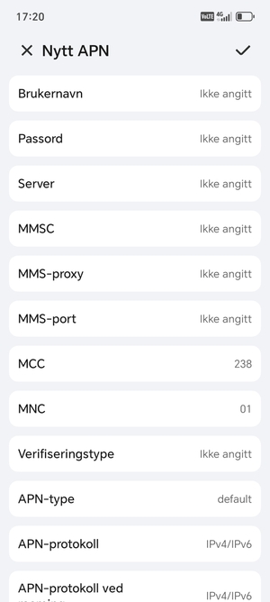Bla ned og skriv inn MMS-informasjon