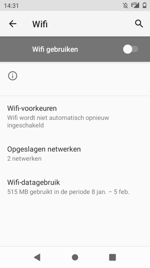 Schakel Wifi gebruiken in