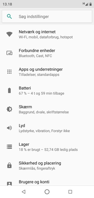 Vælg Netværk og internet