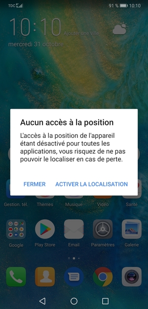 Sélectionnez FERMER