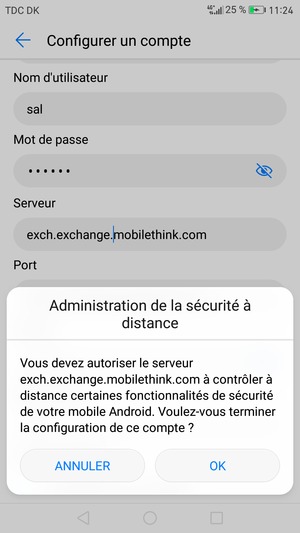 Sélectionnez OK