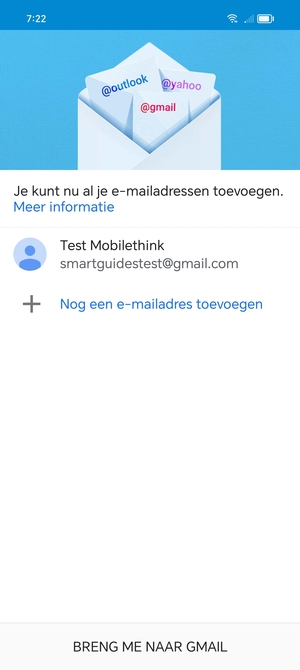 Selecteer BRENG ME NAAR GMAIL