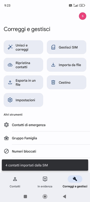 I tuoi contatti verranno salvati sul tuo account Google, e salvati sul tuo telefono la prossima volta che Google sarà sincronizzato.