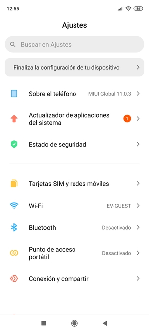 Seleccione Sobre el teléfono