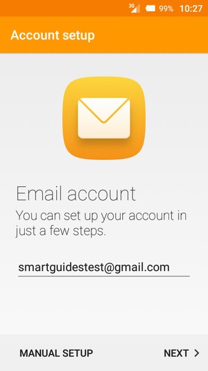 Enter your Gmail or Hotmail address and select NEXT