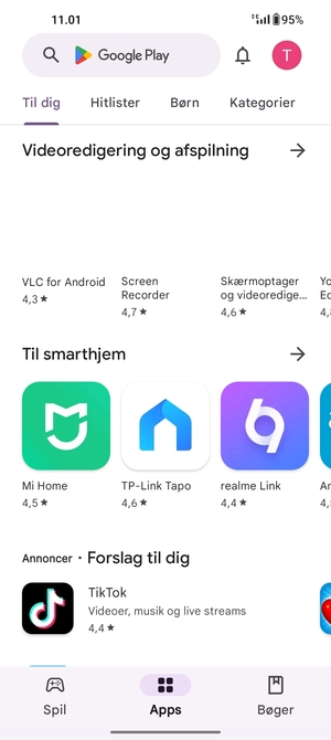 Vælg søgefeltet