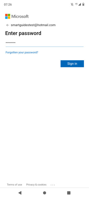 Enter your password and select Sign in