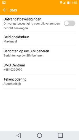 Selecteer SMS Centrum