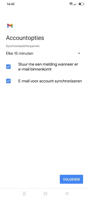 Selecteer VOLGENDE