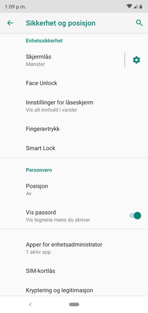 Velg SIM-kortlås