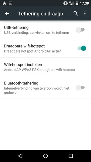 Uw telefoon is nu geïnstalleerd voor gebruik als modem