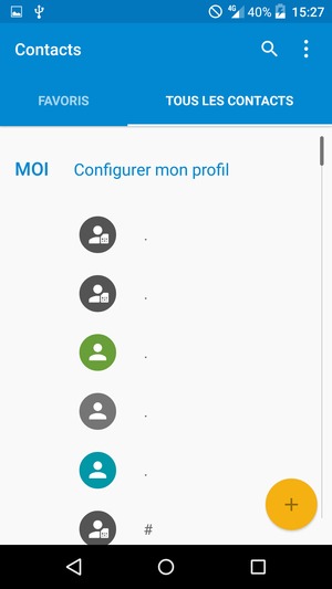 Sélectionnez le bouton du Menu