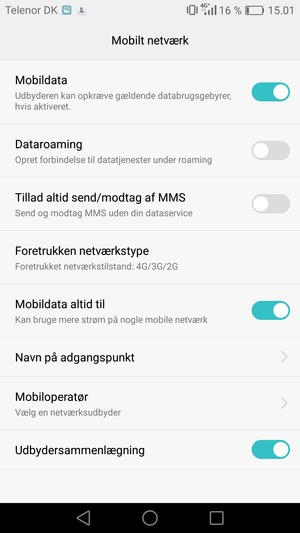 Vælg Foretrukken netværkstype