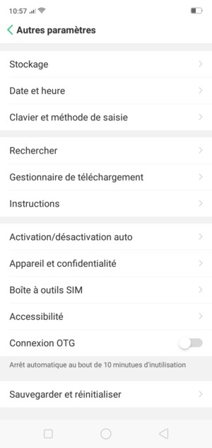Faites défiler et sélectionnez Sauvegarder et réinitialiser