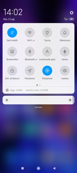 Seleziona Luminosità auto
