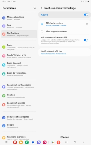 Sélectionnez votre options préférées et sélectionnez Effectué