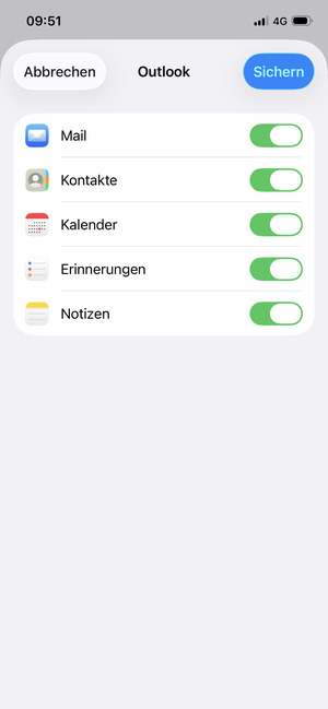 Wählen Sie Sichern