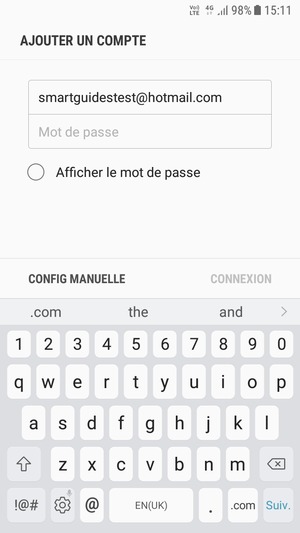 Saisissez votre adresse Hotmail et sélectionnez Suiv.