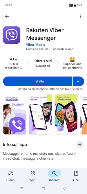 Seleziona Installa