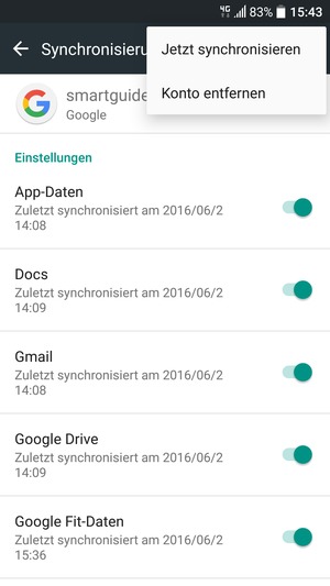 Wählen Sie Jetzt synchronisieren