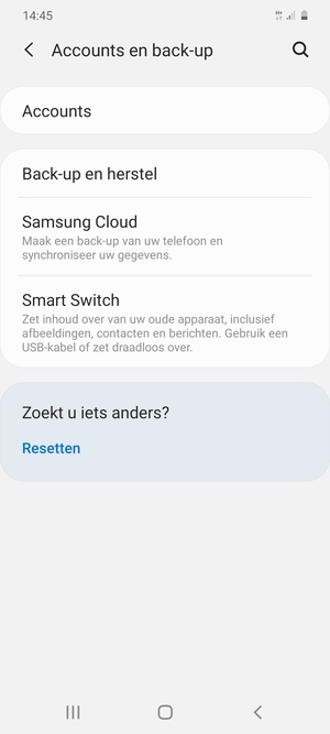 Selecteer Back-up en herstel