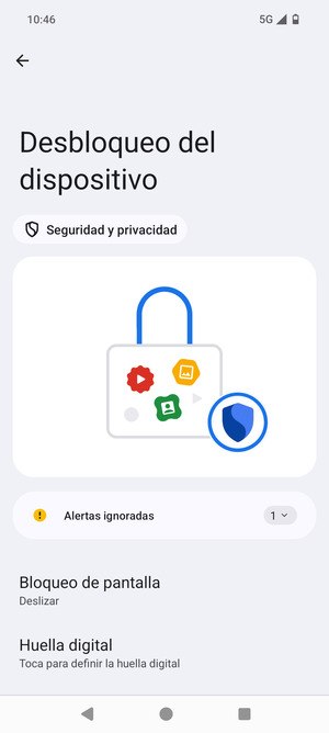 Seleccione Bloqueo de pantalla