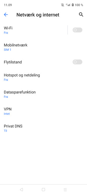 Vælg Mobilnetværk