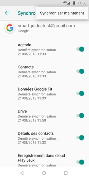 Sélectionnez Synchroniser maintenant