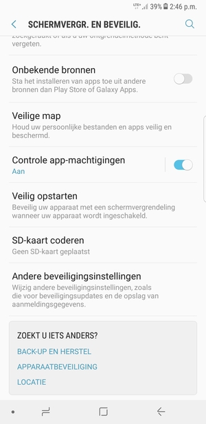 Scroll naar en selecteer Andere beveiligingsinstellingen