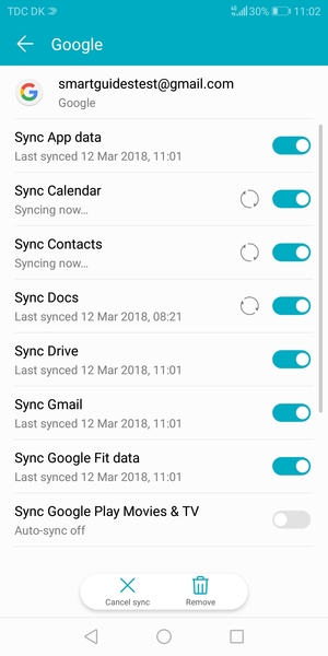 Your information will be synchronised